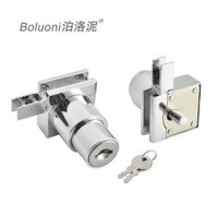 Khóa cửa tủ trưng bày không đục lỗ Khóa cửa sổ H Khóa trượt kính Khóa xi lanh Khóa tủ thủy tinh Khóa cửa trượt kính