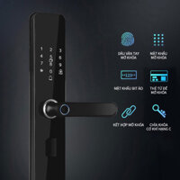 Khóa cửa vân tay mật khẩu thẻ từ thông minh—thích hợp cho cửa thép, cửa gỗ, cửa composite có gioăng cao su chống nước