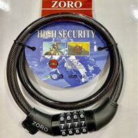 Khóa Dây 4 Số Mật Mã ZORO Cho Xe Máy Xe Đạp Công Nghệ USA 80cm