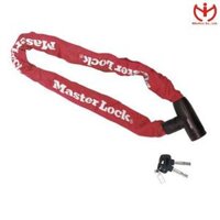 Khóa dây xích dùng chìa Master Lock 8391 DPROCOL khóa xe đạp dài 0.9m x mắt xích 8mm - MSOFT - Đỏ