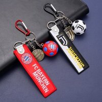 Khóa dệt + Bóng đá + Móc khóa cổ điển Bộ ba lô Mặt dây chuyền Real Madrid Inter Chelsea Man.United City Al-Nassr AC Milan Juventus Đội bóng đá Fan Gif