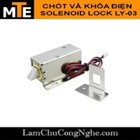 Khóa điện Solenoid Lock LY-03 - Khóa điện DC 12-24V + bản lề