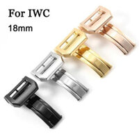 Khóa đồng hồ 18mm Khóa thép không gỉ 304 cho IWC PILOT cho Le Petit Prince PORTUGIESER PORTOFINO Dây đeo đồng hồ cổ điển Khóa gấp nam nữ Nút vàng bạc
