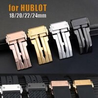 Khóa đồng hồ bằng thép không gỉ 18mm 20mm 22mm 24mm cho dây đeo đồng hồ Hublot Kim loại sang trọng Khóa gấp Nút vàng bạc có từ Phụ kiện đồng hồ