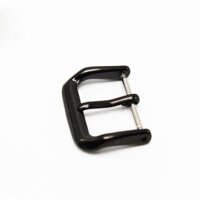 Khóa đồng hồ thép cao cấp không gỉ dùng cho dây da đồng hồ - Đen - 20mm