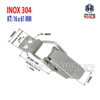 Khóa gài Inox 304 loại trơn Size XS 46mm