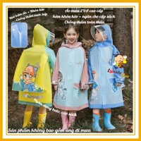 {khóa kéo+nút bấm+ngăn đựng balo} - Áo mưa trẻ em cao cấp Smally phong cách Hàn Quốc, chất liệu Eva nhẹ bền, chống thấm
