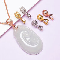 Khóa Mặt dây chuyền khóa dày khóa bạc S925 Khóa Cài Nút Bạc khóa mặt dây chuyền kẹp ngọc bích khóa mặt dây chuyền dày mới