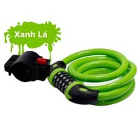 Khóa Mật Khẩu Dây Thép Đậm 1.72CM Chống Trộm Mã Năm Chữ Số, Khóa Bọc PVC Phụ Kiện Đường Trường MTB - Khóa cho xe đạp thể thao dài 40cm - Khóa xe đạp mật khẩu 4 số - Hàng chính hãng dododios - Xanh Lá - 5 Số Dài 120cm
