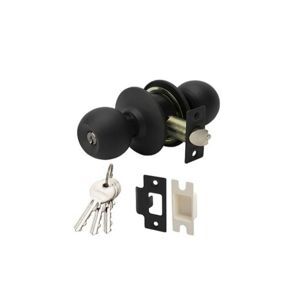 Khóa nắm tròn cho cửa chính đen mờ Hafele 911.83.563
