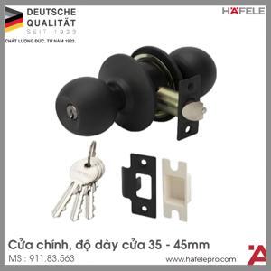 Khóa nắm tròn cho cửa chính đen mờ Hafele 911.83.563
