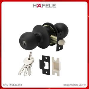 Khóa nắm tròn cho cửa chính đen mờ Hafele 911.83.563