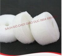 Khóa nhám băng dính gai bản 2cm màu Trắng - Loại không có keo