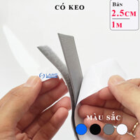 Khóa nhám có keo bản 2.5cm, velcro tape/ miếng dán xé nhiều màu