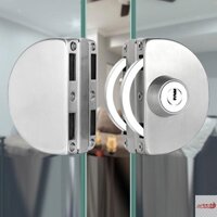 Khóa NOR Khóa Cửa Kính Cho 8-12mm Độ Dày Không Khung Xoay Đôi Hoặc Trượt Kính Cường Lực Cửa Kính Cường Lực Khóa Cửa Kính Bộ Khóa Bạc VN