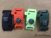 Khóa paracord có còi, la bàn, bật lửa màu cam