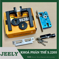 KHÓA PHÂN THỂ JEELY S2205 - KHÓA TAY GẠT cửa gỗ,cửa nhựa, cửa nhôm, cửa sắt - KHÓA CỬA PHÒNG INOX HỘP 4x8