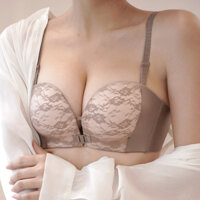 Khóa phía trước Quần lót quây nữ ngực nhỏ Push-Up Áo ngực ren