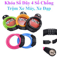 Khóa Số Dây 4 Số Chống Trộm Xe Máy, Xe Đạp