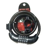 KHÓA SỐ DÂY CHỐNG TRỘM XE ĐẠP, LOẠI 5 SỐ, CÓ THỂ THAY ĐỔI ĐƯỢC MÃ SỐ, KÍCH THƯỚC D12MM DÀI 120CM