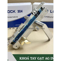 Khoá tay gạt AG Inox dùng cho cửa nhôm, gỗ, sắt đố 3x6 (thân khoá 85x30) (Có bán lẻ từng bộ phận)