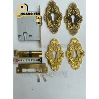 Khoá thân bi bằng đồng, khoá mồm bi trượt cửa nhôm kính cường lực, cửa gỗ, khoá cửa không tay nắm ốp đồng cổ điển