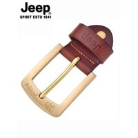 Khóa thắt lưng bằng da thật Jeep, khóa đồng nguyên chất, đầu khóa thắt lưng 3.8CM, lớp da bò đen