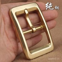 Khóa thắt lưng bằng đồng nguyên chất cho nam, khóa pin thắt lưng, khóa hình chữ D, kẹp thắt lưng dày, da bò lớp đầu tiên