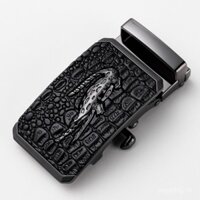 Khóa thắt lưng da cá sấu nam không lỗ không răng, 3.5cm, không có khe, phụ kiện thắt lưng trơn