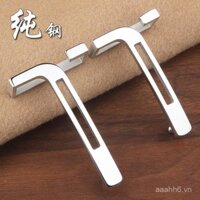Khóa thắt lưng nam bằng thép không gỉ mịn, khóa chữ T, cao cấp, mới, đeo bên trong, 35