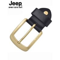 Khóa thắt lưng nam JEEP, khóa pin Jeep, đầu khóa thắt lưng bằng đồng nguyên chất, da bò lớp trên cùng, thắt lưng 3.8CM, kẹp khóa đồng