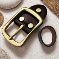 Khóa thắt lưng nam, khóa pin vintage, khóa đồng, khóa hình chữ D, đầu thắt lưng da thật 3.5-3.7-4.0
