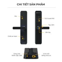Khóa thông minh sử dụng vân tay, thẻ từ, app điều khiển từ xa OSUNO OSN3302 - Đen