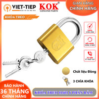 Khóa treo Việt Tiệp 01601 khóa chống trộm đồng màu vàng khóa cầu 10mm dày 18mm 3 chìa khóa 6 phân bấm chính hãng KOK