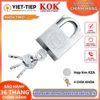 Khóa treo Việt Tiệp 01602 khóa chống cắt trộm hợp kim KZA màu bạc cầu 12mm dày 21mm 4 chìa khóa 6 phân chính hãng KOK