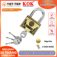 Khóa treo Việt Tiệp 01605 khóa chống trộm hợp kim màu vàng khóa cầu 12mm dày 21mm 4 chìa khóa 6 phân  chính hãng KOK