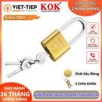 Khóa treo Việt Tiệp 01624 khóa càng dài đồng màu vàng khóa cầu 8mm dày 18mm 3 chìa khóa 6 phân bấm chính hãng KOK