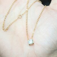 (Khóa tròn xịn) Dây Chuyền Nữ 1 Xoàn Vuông Titan Cao Cấp- Dùng bền màu tắm rửa không đen