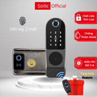Khóa vân tay cửa sắt, cổng sắt, nhà trọ cho thuê vân tay 2 chiều, tự động khóa, chính hãng Sollic