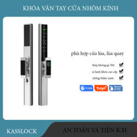 khóa vân tay cửa sắt lùa, nhôm kính lùa