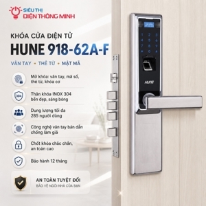 Khóa vân tay mã số thẻ từ Hune 918-62A-F