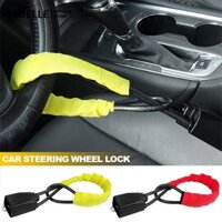Khóa vô lăng ô tô Khóa tự động Gắn trên Khóa an ninh chống trộm với 3 phím Thiết bị chống trộm Khóa bánh xe Dây đeo thép