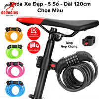 Khóa xe đạp dây lõi thép 5 số dài 120cm  Chọn Màu  Bộ Khóa Xe Máy Thông Minh Chống Trộm Cao Cấp Chính Hãng dododios - 120cm Màu Hồng 5 Số