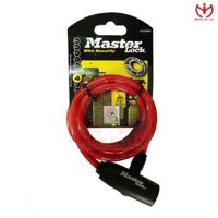 Khóa xe đạp Master Lock 8127 EURDPRO dây cáp thép dài 1.8m x 8mm dùng chìa - MSOFT - Đỏ