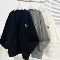 Khoác cardigan nỉ bông mềm mịn tag WZS ảnh thật shop tự chụp, Áo Khoác Cardigan Cho Nữ Phong Cách Ulzzang Phù Hợp Đi Đà Lạt, Dạo Biển, - Đen - L