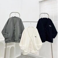Khoác cardigan nỉ bông mềm mịn tag WZS ảnh thật shop tự chụp, Áo Khoác Cardigan Cho Nữ Phong Cách Ulzzang Phù Hợp Đi Đà Lạt, Dạo Biển, - Xám - L