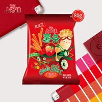Khoai tây chiên hương cà chua chính thức Oishi, gói 80g, đồ ăn nhẹ thư giãn
