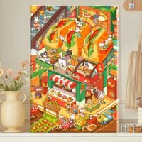 Khoảnh khắc thức ăn|Tự Làm Tự Làm Kỹ Thuật Số Tranh Sơn Dầu Acrylic Làm Đầy Vẽ Tay Handmade Mùa Xuân Chữa Bệnh Giải Nén Sơn Dầu Tô Màu Tranh Trang Trí