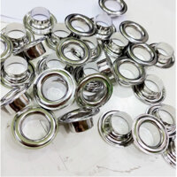 Khoen ore mắt cáo 14mm Chân cao 9ly Bằng thau không gỉ Màu bạc Khuy mắt cáo bấm vải, bấm bạt Bịch 50 cái 100 cái