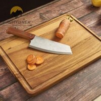 Khối cắt gỗ nguyên khối FASHYUNER, Thớt gỗ dày, Thớt chống mài mòn bền bỉ Thảm Dụng cụ nhà bếp
